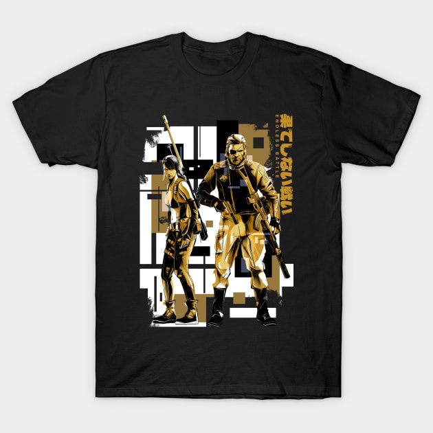 Big Boss ft. Quiet (Gold) T-Shirt by Vector Volt